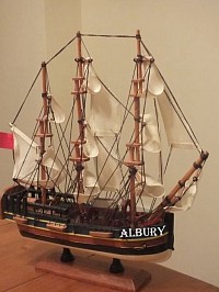 Vessel Albury on which the Nottingham Party sailed in 1820