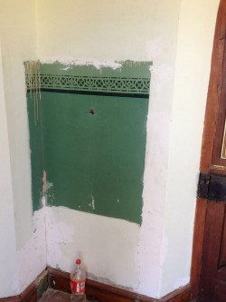 An Original Stencilled Paint Section in the Porch Uncovered