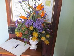 Welcoming Flowers in the Porch of the Church - Saturday