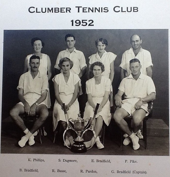 Clumber Tennis Club - Champions of the District Tennis Tournament 1952