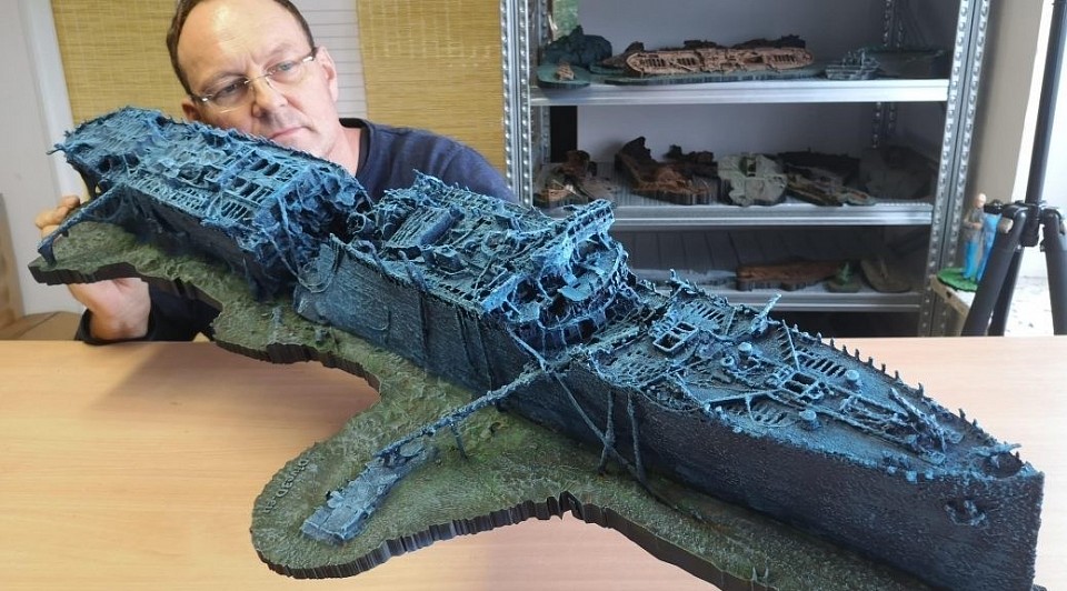 3 D image of the wreckage of the Albury