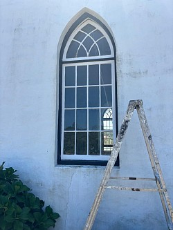 Work on Removing Window Panes, Oiling the Frames and Applying New Putty